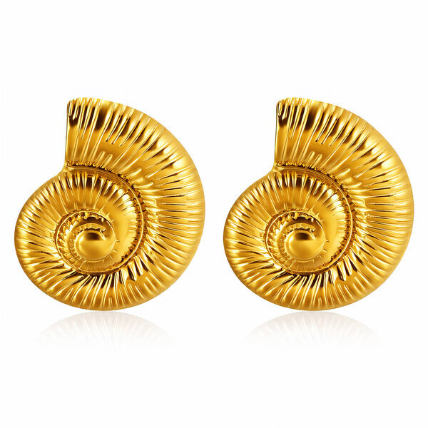 "Seashells" Earrings, 18K Gold Plated Steel