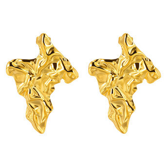 Earrings, 18K Gold Plated Steel