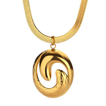 Necklace, 18K Gold Plated Steel