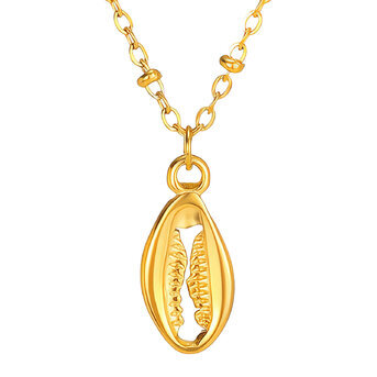 "Seashell" Necklace, 18K Gold Plated Steel