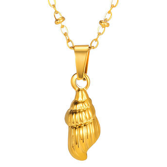 "Seashell" Necklace, 18K Gold Plated Steel