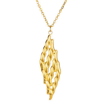 Necklace, 18K Gold Plated Steel