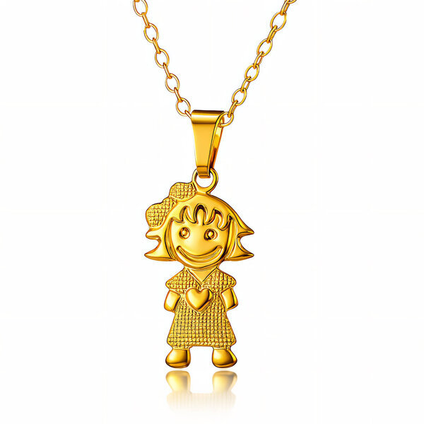 "Girl" Necklace, 18K Gold Plated Steel