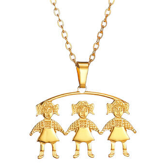 "Girls" Necklace, 18K Gold Plated Steel