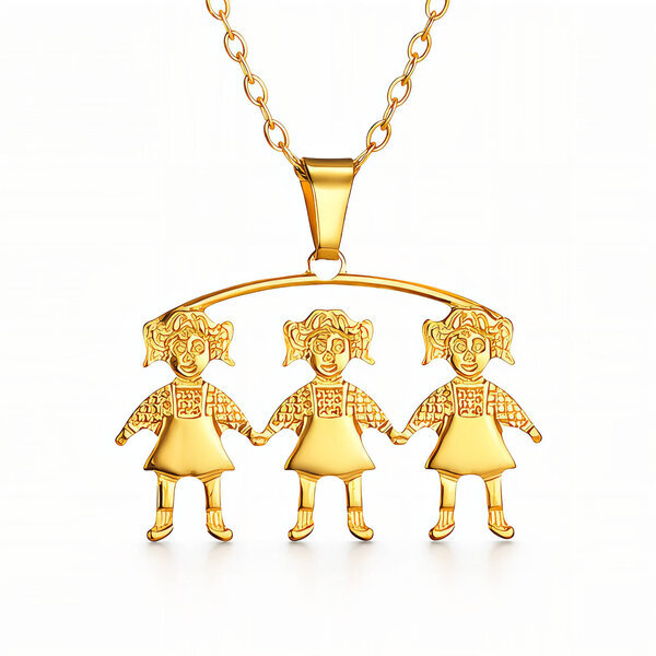 "Girls" Necklace, 18K Gold Plated Steel