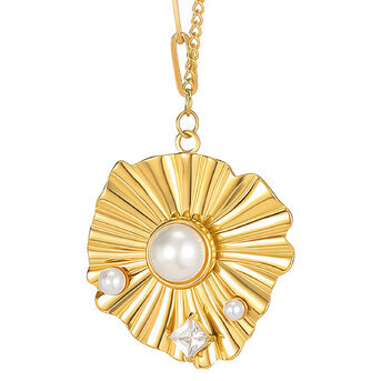 Necklace, 18K Gold Plated Steel