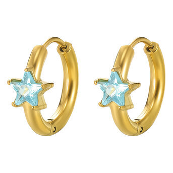 "Stars" Earrings, 18K Gold Plated Steel