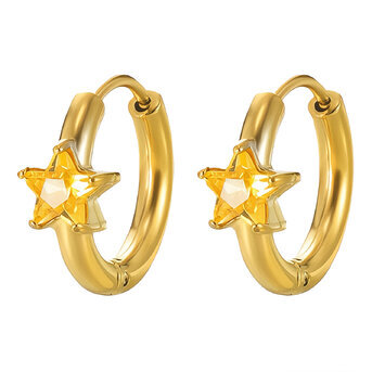 "Stars" Earrings, 18K Gold Plated Steel