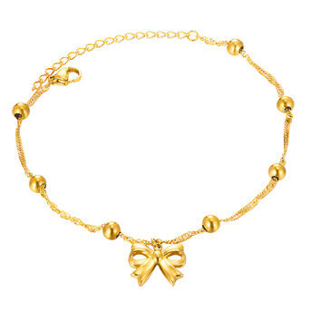"Bow" Bracelet, 18K Gold Plated Steel