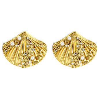 "Seashells" Earrings, 18K Gold Plated Steel