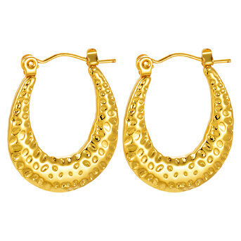 Earrings, 18K Gold Plated Steel