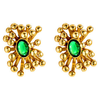 "Flowers" Earrings, 18K Gold Plated Steel