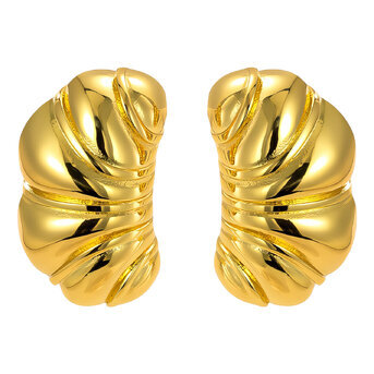 Earrings, 18K Gold Plated Steel
