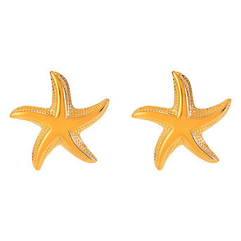 "Starfishes" Earrings, 18K Gold Plated Steel
