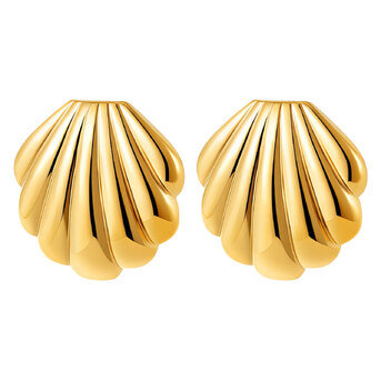 "Seashells" Earrings, 18K Gold Plated Steel