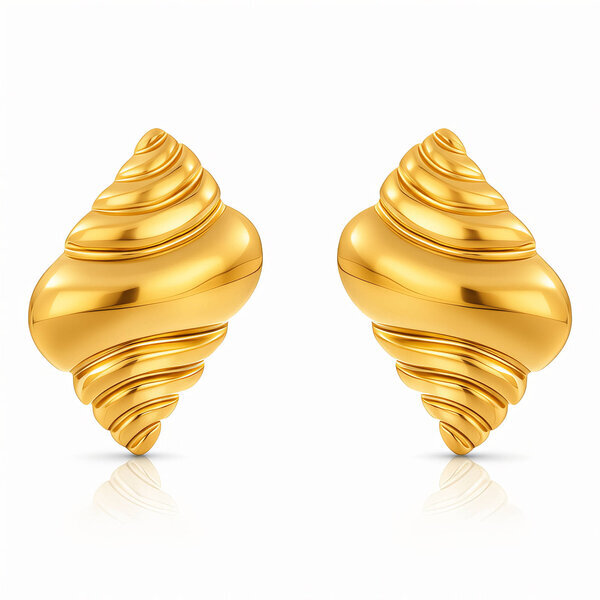 Earrings, 18K Gold Plated Steel