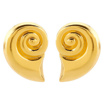 Earrings, 18K Gold Plated Steel
