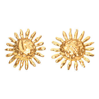 "sunflower" Earrings, 18K Gold Plated Steel