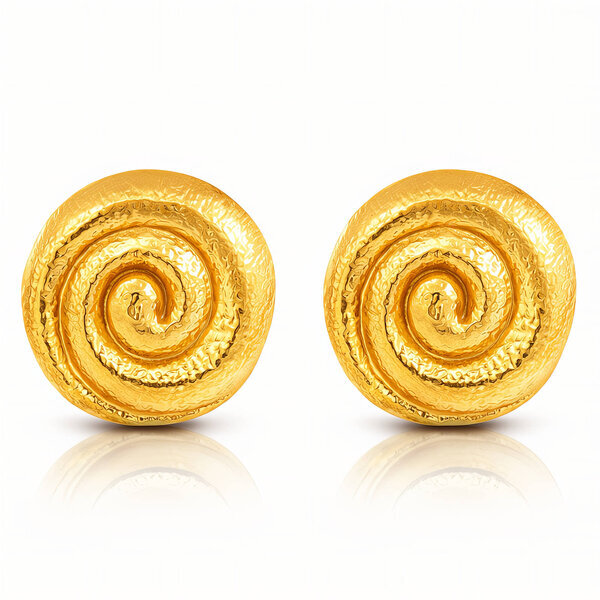 Earrings, 18K Gold Plated Steel