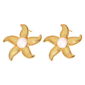 "Stars" Earrings, 18K Gold Plated Steel