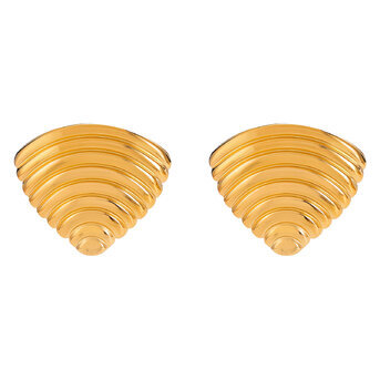 Earrings, 18K Gold Plated Steel