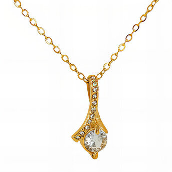 Necklace, 18K Gold Plated Steel