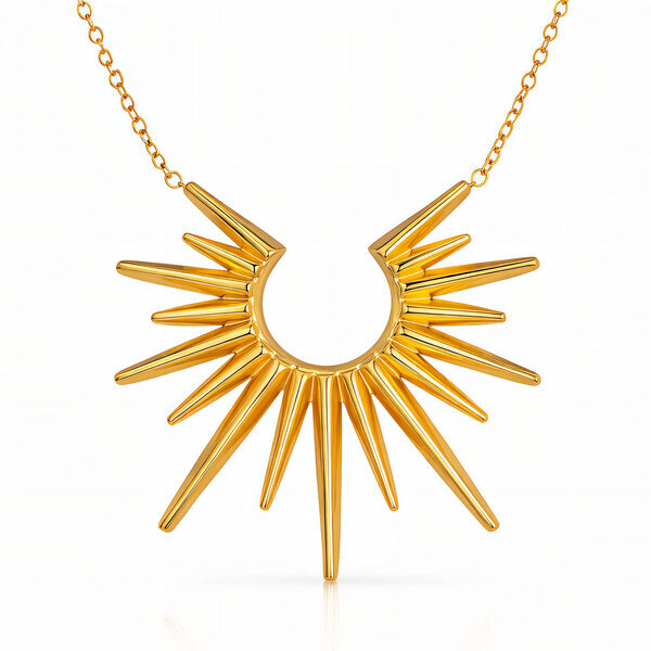 Necklace, 18K Gold Plated Steel