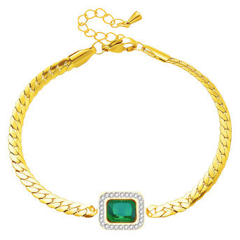 Bracelet, 18K Gold Plated Steel