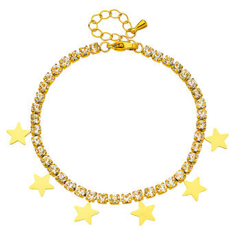 "Stars" Bracelet, 18K Gold Plated Steel