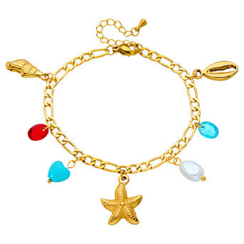 "Starfish" Bracelet, 18K Gold Plated Steel