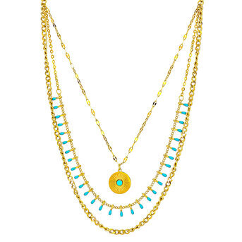 Necklace, 18K Gold Plated Steel