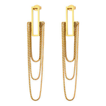 Earrings, 18K Gold Plated Steel