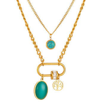 Necklace, 18K Gold Plated Steel
