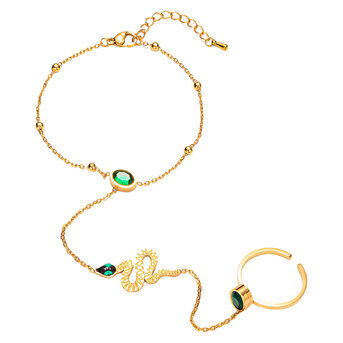 "Snake" Bracelet, 18K Gold Plated Steel