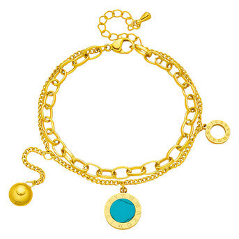 Bracelet, 18K Gold Plated Steel