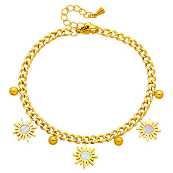 "Flower Meadow" Bracelet, 18K Gold Plated Steel