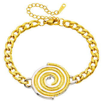 Bracelet, 18K Gold Plated Steel