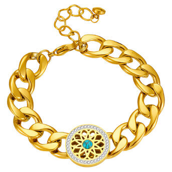 "Flower" Bracelet, 18K Gold Plated Steel