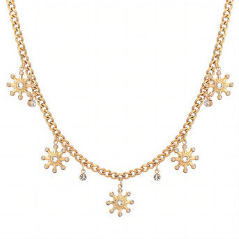"Flower Meadow" Necklace, 18K Gold Plated Steel