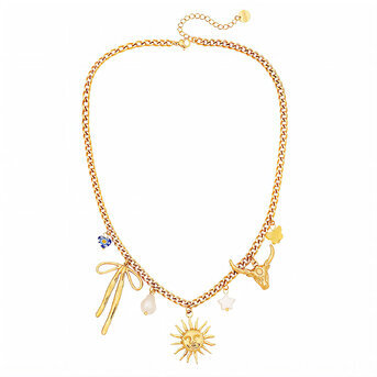 "Sun" Necklace, 18K Gold Plated Steel