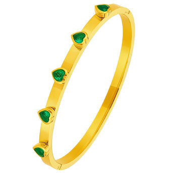 "Hearts" Bracelet, 18K Gold Plated Steel