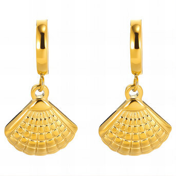 "Seashells" Earrings, 18K Gold Plated Steel