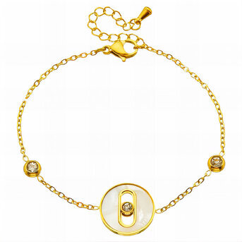 Bracelet, 18K Gold Plated Steel