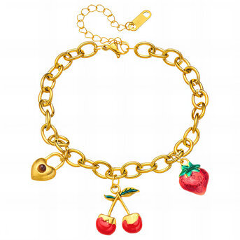 "Cherry" Bracelet, 18K Gold Plated Steel