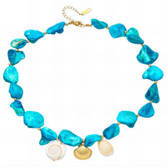 "Seashells" Necklace, 18K Gold Plated Steel