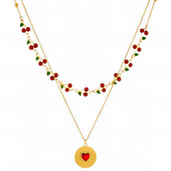 "Heart" Necklace, 18K Gold Plated Steel