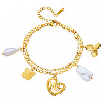 "Heart" Bracelet, 18K Gold Plated Steel