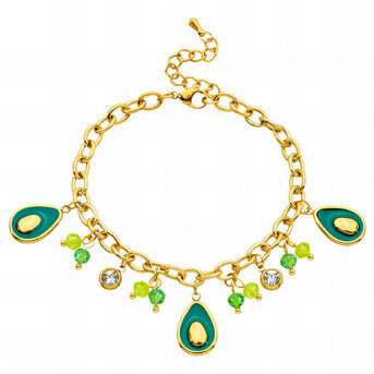 Bracelet, 18K Gold Plated Steel
