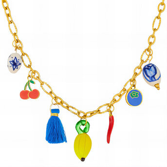 "Banana" Necklace, 18K Gold Plated Steel