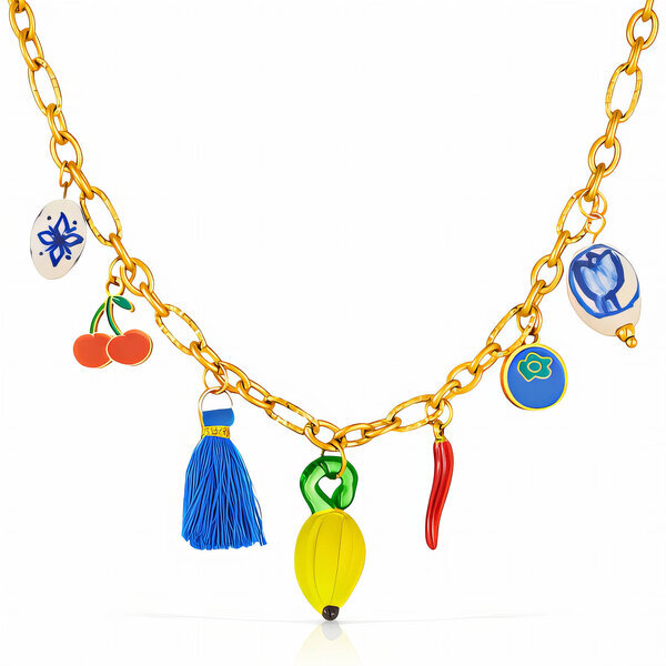 "Banana" Necklace, 18K Gold Plated Steel